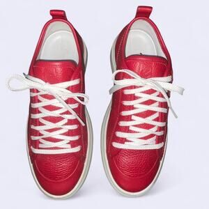 Ecco street ace sneaker red leather lace up sneakers SIZE 5.5